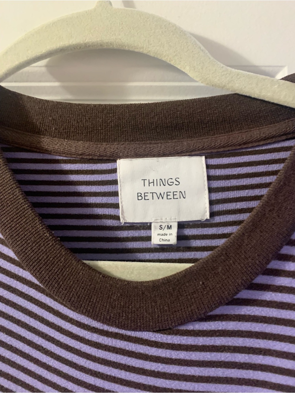 Things Between oversized fleece Long Sleeve Striped Tee